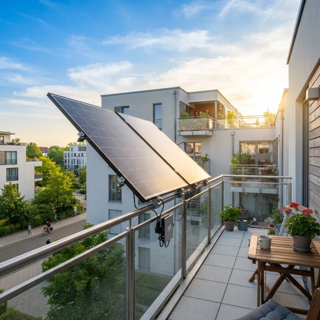 Balkonkraftwerk auf einem modernen Balkon